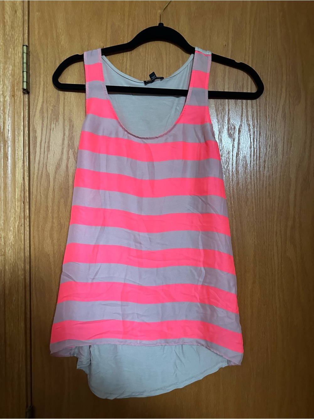 Neon Pink Striped Tank Top